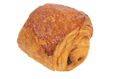 Yakın plan, çikolatalı ekmek, beyaz arka plan izole edilmiş.