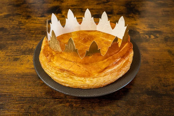 king\'s cake with its crown, close up a table