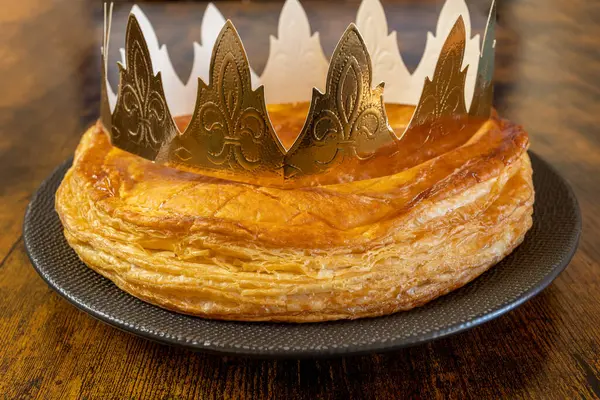 king\'s cake with its crown, close up a table