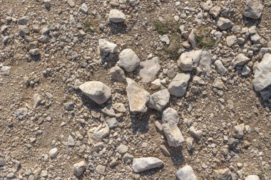 Kurak toprak, toprak ve taşlar, yakın plan.