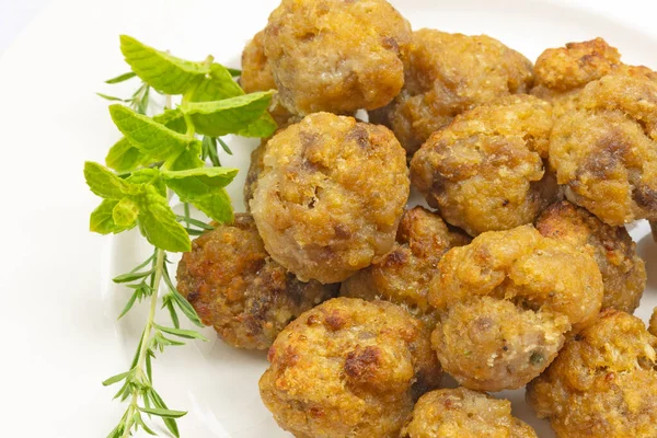 Cooked Chicken Meatballs Close — Stock Photo, Image