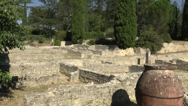 Вид Древнее Место Фелисон Ромен Воклюз Франция — стоковое видео