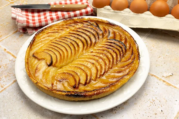 stock image apple pie, close-up, on a table