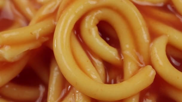 Spaghetti Con Salsa Pomodoro Primo Piano — Video Stock