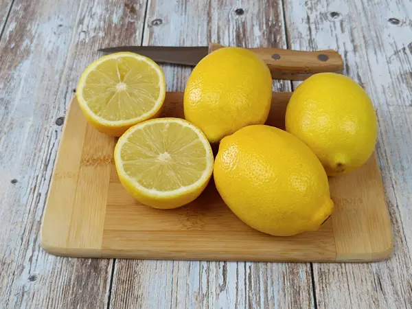 lemon cut in half close up