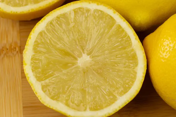 lemon cut in half close-up
