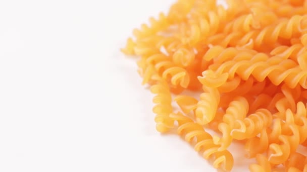 Orange Colored Pasta Close — Stock Video