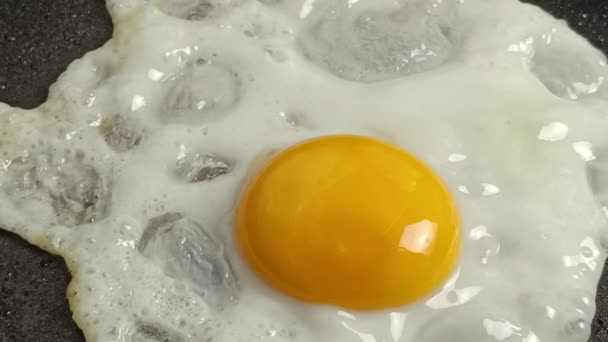 Fried Egg Close Frying Pan — Stock Video