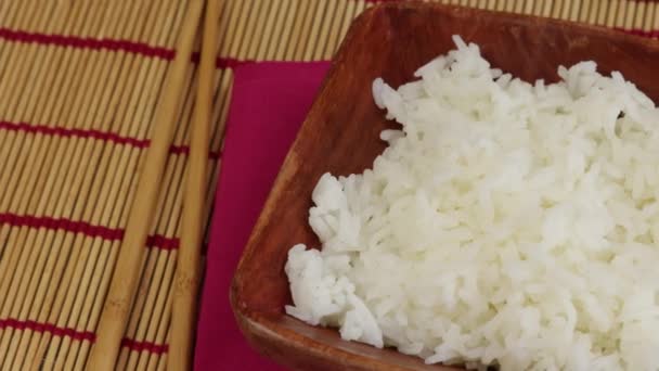 Plat Riz Blanc Cuit Gros Plan — Video