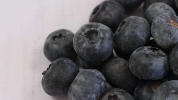 Pile Fresh Blueberries Close — Stock Video