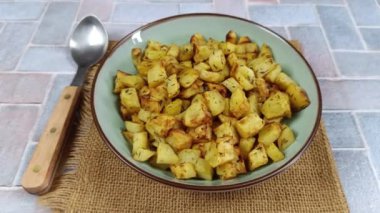 Patates kızartması tabağı, yakın plan.
