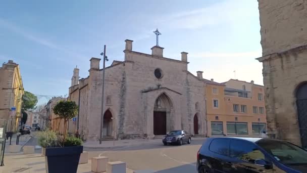 Orange Vaucluse France 01132024 Saint Florent Church City Center City — Stock Video