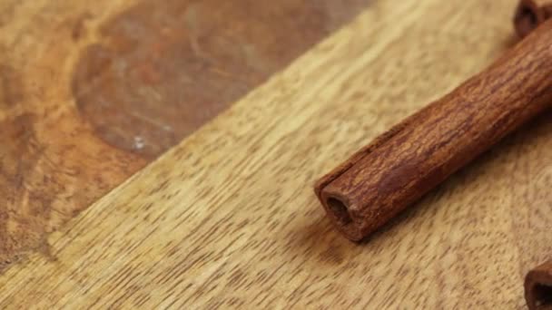 Cinnamon Stick Close Table — Stock Video