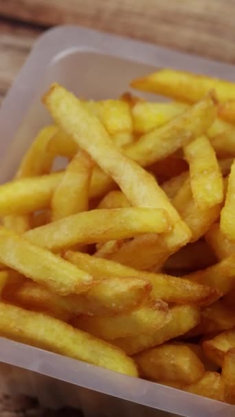 Chips Tray Close Atas Meja — Stok Video