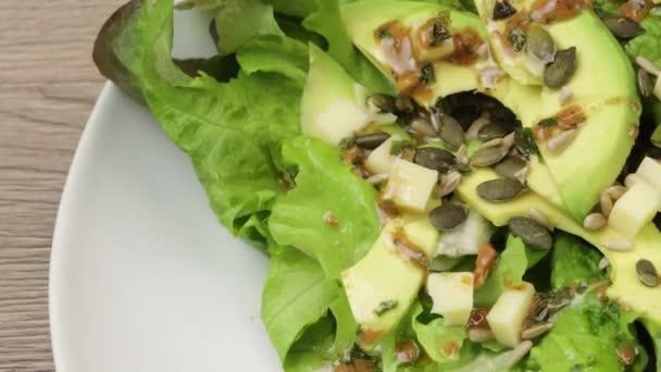 Mixed Salad Close Plate — Stock Video