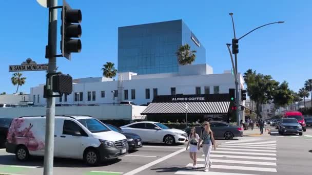 Beverly Hills Los Angeles Estados Unidos 02282024 Daytime Exterior Establishment — Vídeo de Stock