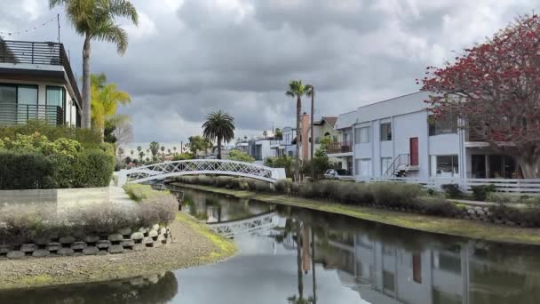 Casas Nos Canais Venice Beach Califórnia — Vídeo de Stock