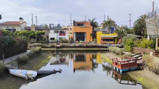 Houses Canals Venice Beach California — Stock Video