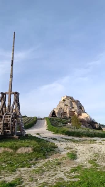 Vista Para Ruínas Castelo Les Baux Provence Vaucluse França — Vídeo de Stock
