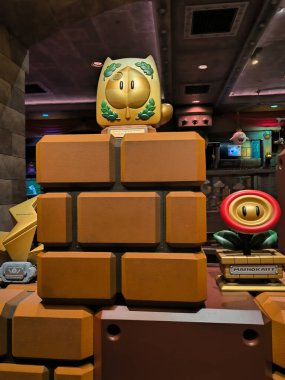 Universal City, Los Angeles, ABD - 02262024: Hollywood, Kaliforniya 'daki Universal Stüdyolarında Super Nintendo World