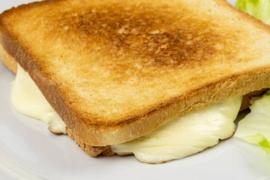 cheese toast, close-up, on a plate clipart