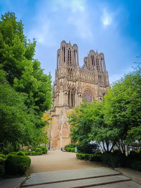 stock image exterior of Reims Cathedral (Champagne-Ardenne, France)