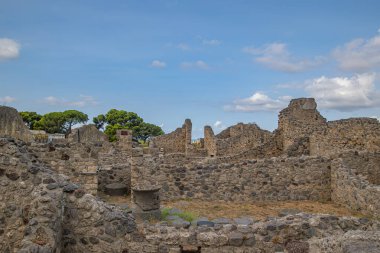 Pompei şehrinin harabe manzarası