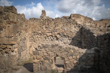 Pompei şehrinin harabe manzarası