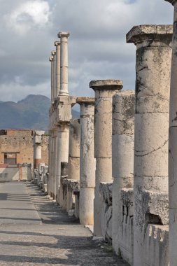 Pompei şehrinin harabe manzarası