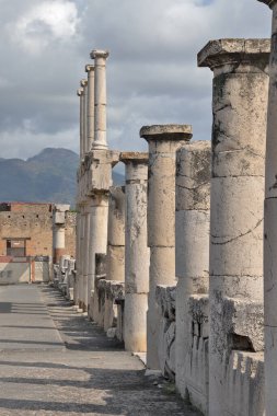 view of ruins of the city of Pompeii clipart