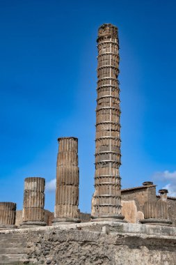Pompei şehrinin harabe manzarası