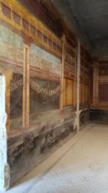 Napoli, Campania, İtalya - 08192024: Pompeii şehrinin harabelerinde mozaikler