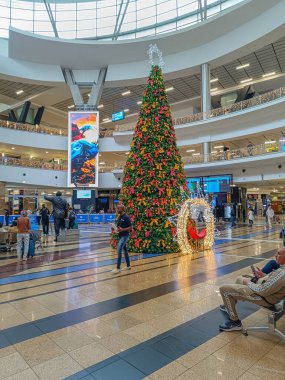 Johannesburg, Gauteng, South Africa - 11162024 : OR Tambo International Airport Christmas Tree clipart