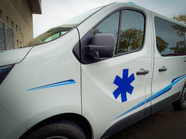 French ambulance, close-up, side view clipart