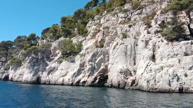 Güney Fransa 'da Cassis' in Calanques manzarası