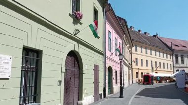 Budapeşte, Macaristan 'daki Şato Bölgesi' nde renkli evler