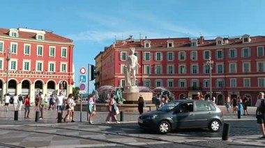 Fransa 'nın güneyindeki Nice' in güzel şehir merkezinin manzarası