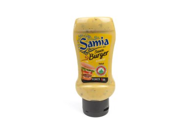Vaison la Romaine, Vaucluse, France - 01232025: bottle of Samia brand burger sauce