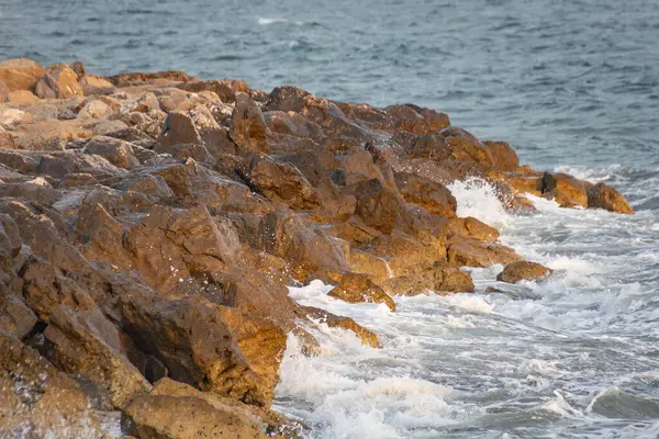 Akdeniz 'de, Grau du Roi sahilinde kayalık duba.