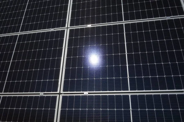 Solární Panel Fotovoltaika Pro Výrobu Udržitelné Energie Elektřiny — Stock fotografie