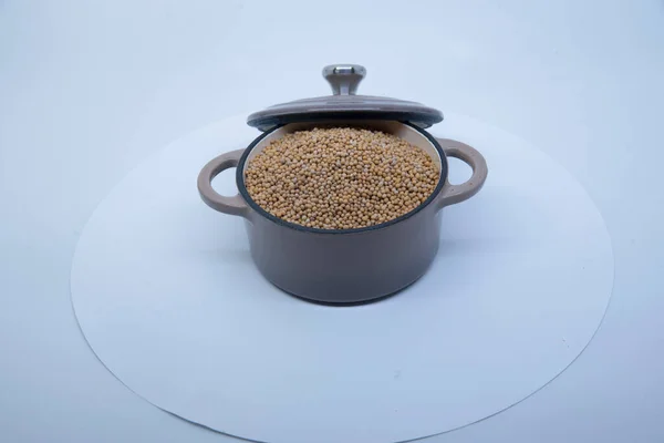 Semillas Mostaza Una Cocina Una Especia Utilizada Para Cocinar — Foto de Stock