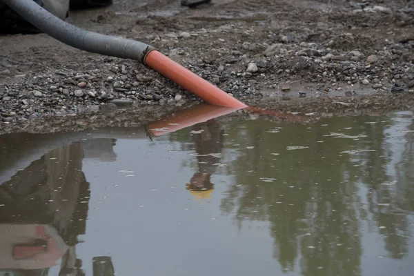 Eine Wasserleitung Oder Eine Pipeline Der Bauindustrie — Stockfoto