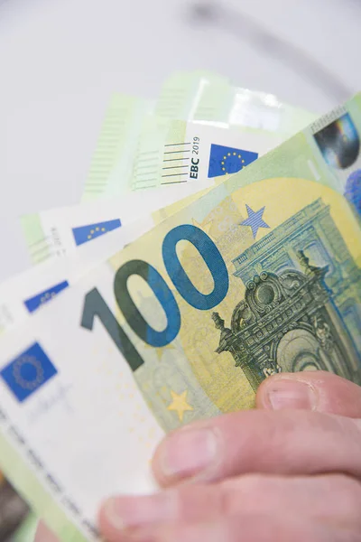 Honderd Eurobankbiljet Munt Europese Unie Bedrijfsleven Financiën — Stockfoto