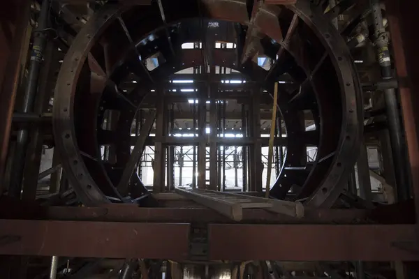 Турбинный Вал Турбины Вращающийся Механический Прибор Выработки Энергии Мощности — стоковое фото