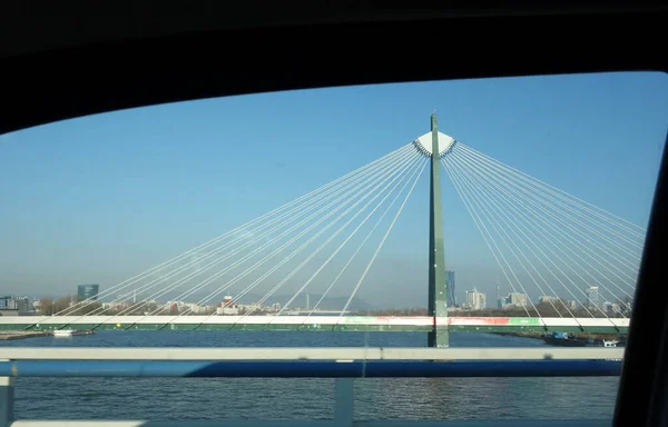 Suspension Bridge Part Traffic Infrastructure Mobility — Stock Photo, Image