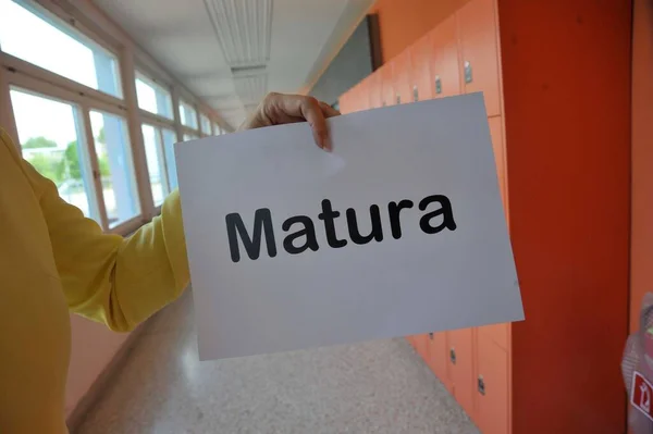 matura or maturity test at school, the final exam in school
