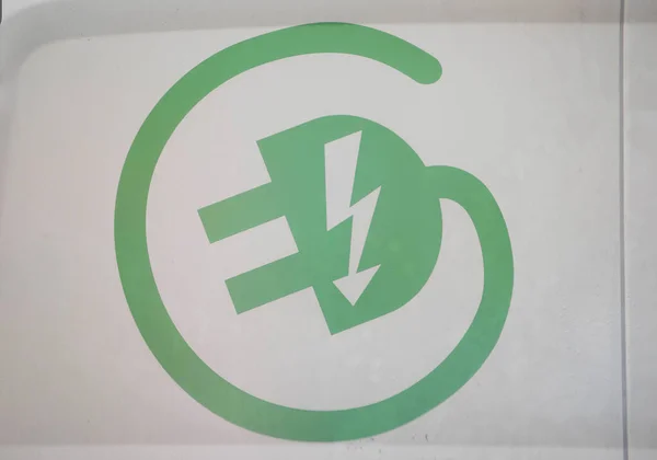 Logo Lub Symbol Ekologicznej Energii Elektrycznej Energia Źródeł Odnawialnych — Zdjęcie stockowe