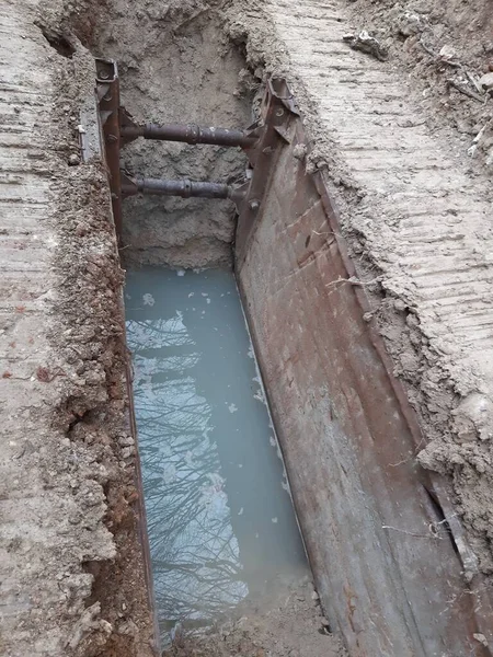 Canalization Sewer Construction Sewage Waste Water — Foto de Stock