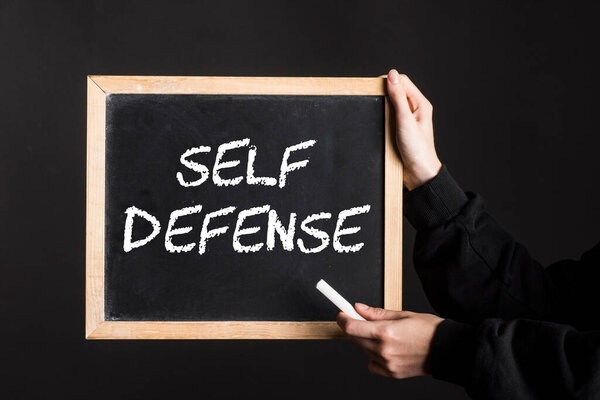 woman and self defense sign, preparation against acts of violence