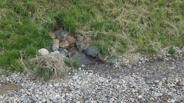 stock image well construction and water retantion in landscaping